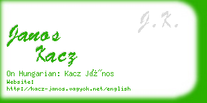 janos kacz business card